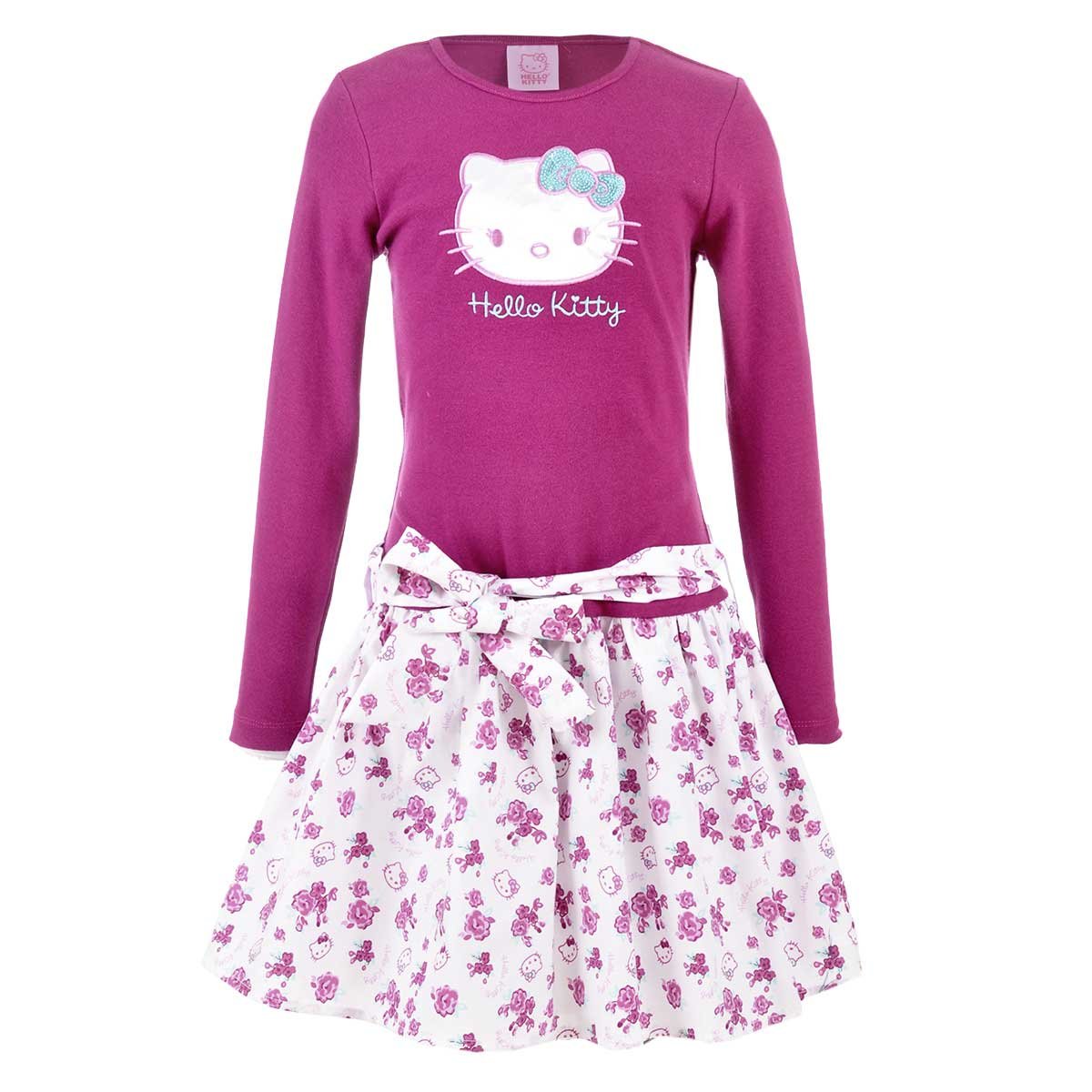 Vestido Manga Larga Con Bordado Hello Kitty Vestido Manga Larga Con Bordado Hello Kitty