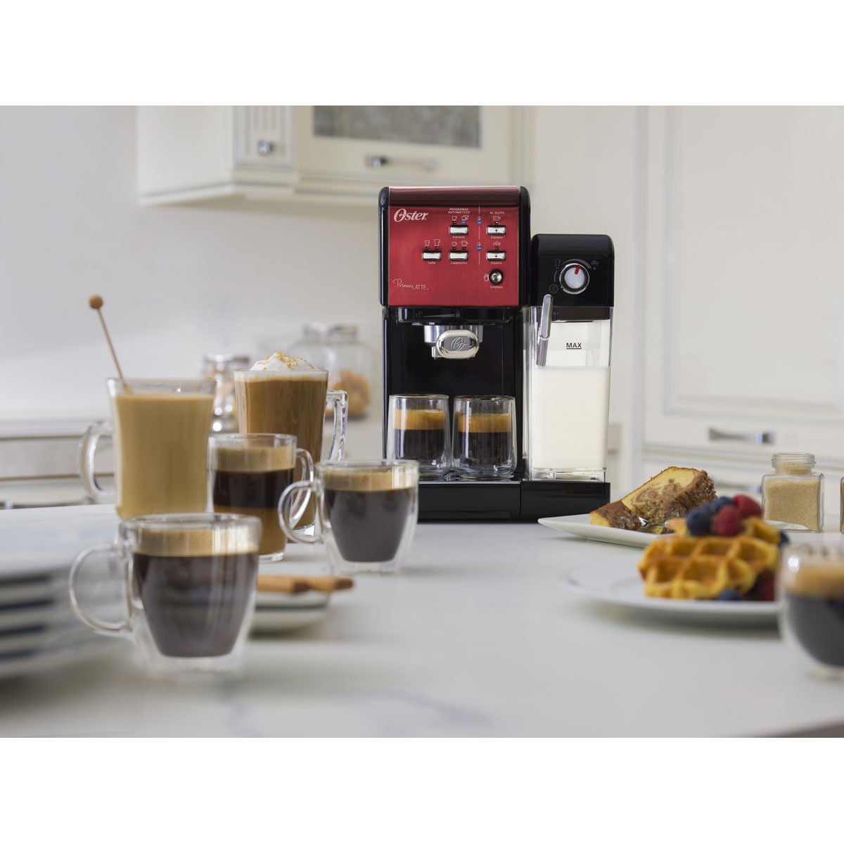 Cafetera Espresso Capuchino Prima Latte Roja Bvste Oster