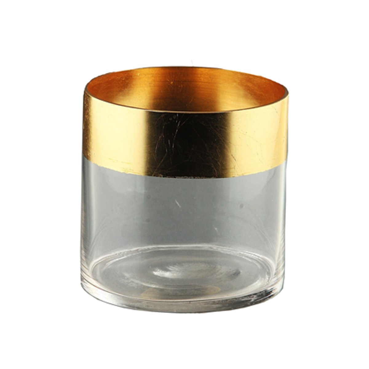 Cilindro Transparente Orilla Oro D6