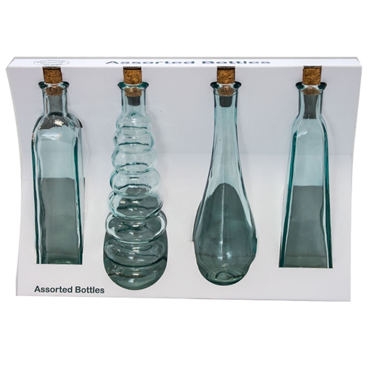 Set de 4 Botellas Transparente con Tapa