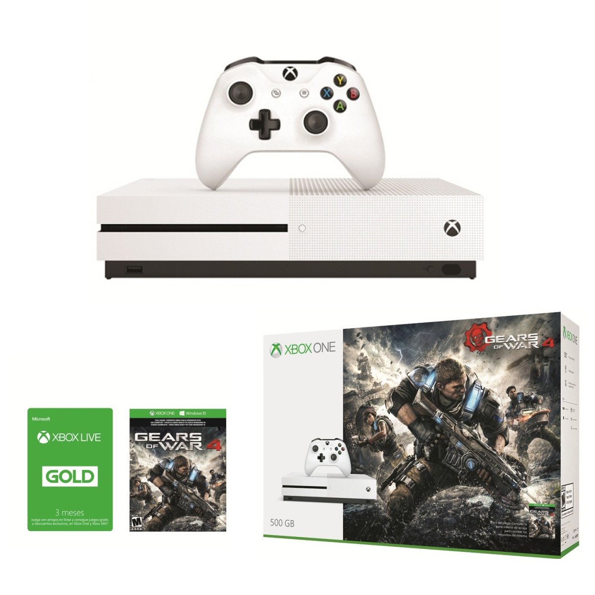 Consola Xbox1 S 500Gb Gears Of War 4 + Live 3Meses