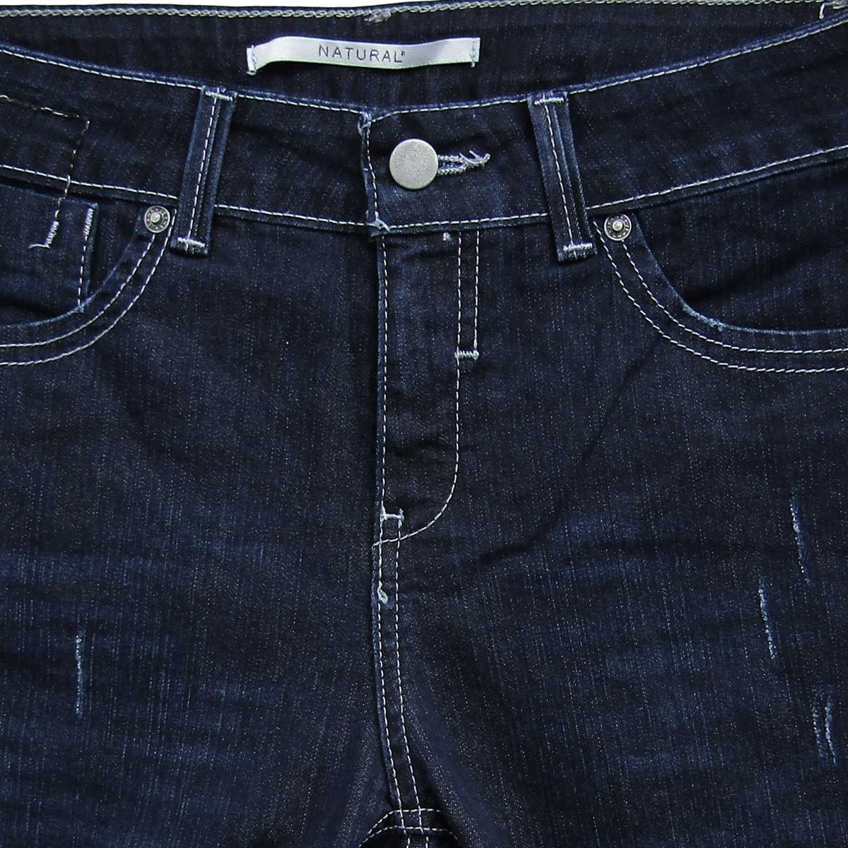 Jeans Corte Recto Desgarre Sútil Natural