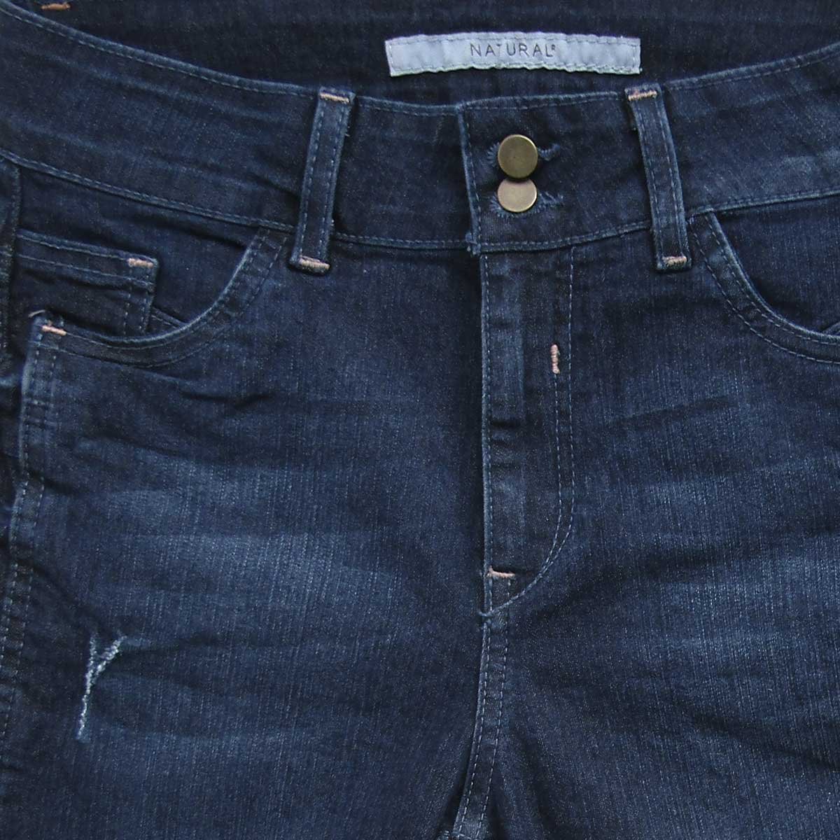 Jeans Corte Recto Pretina Semi Ancha Natural