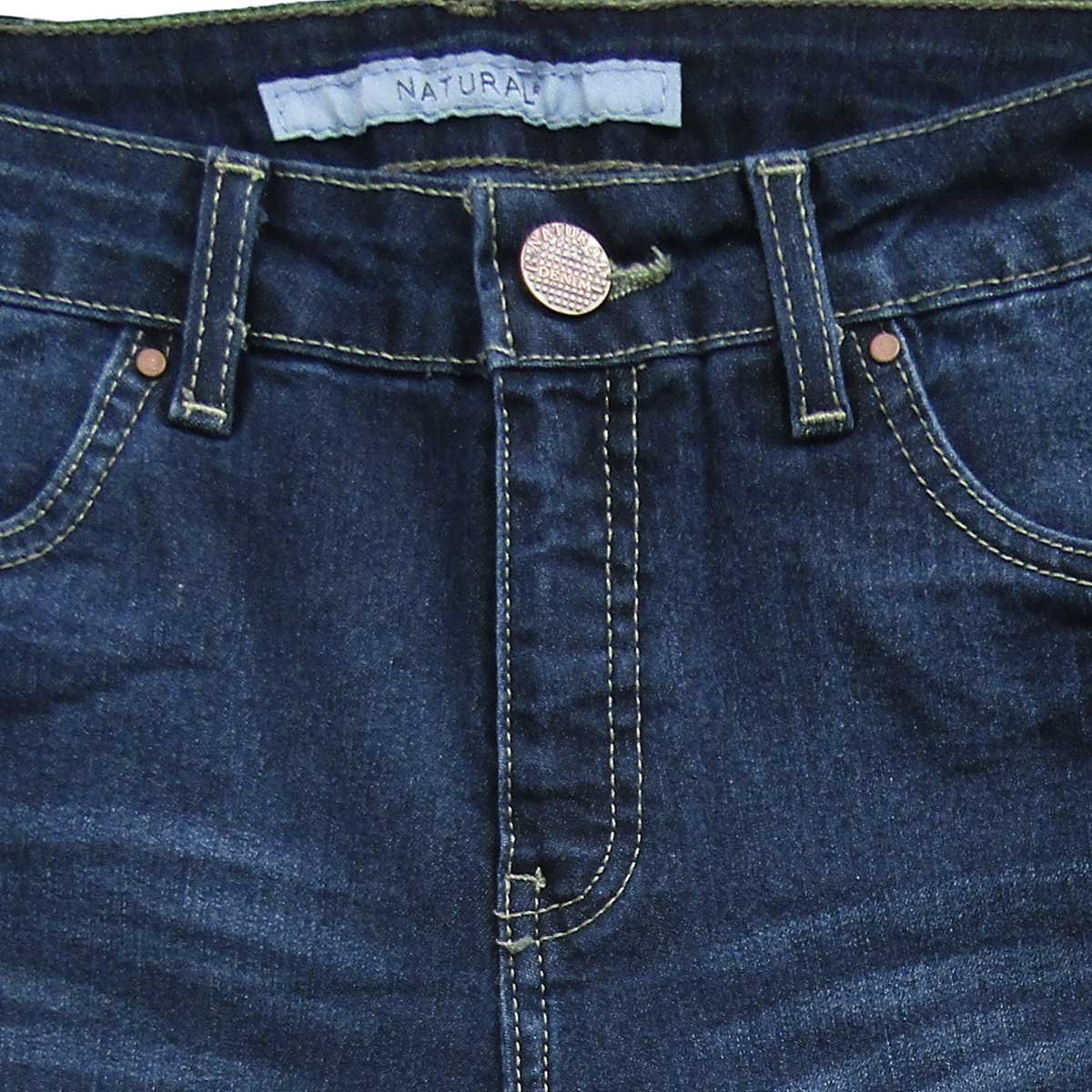 Jeans Corte Recto con Bolsas Natural