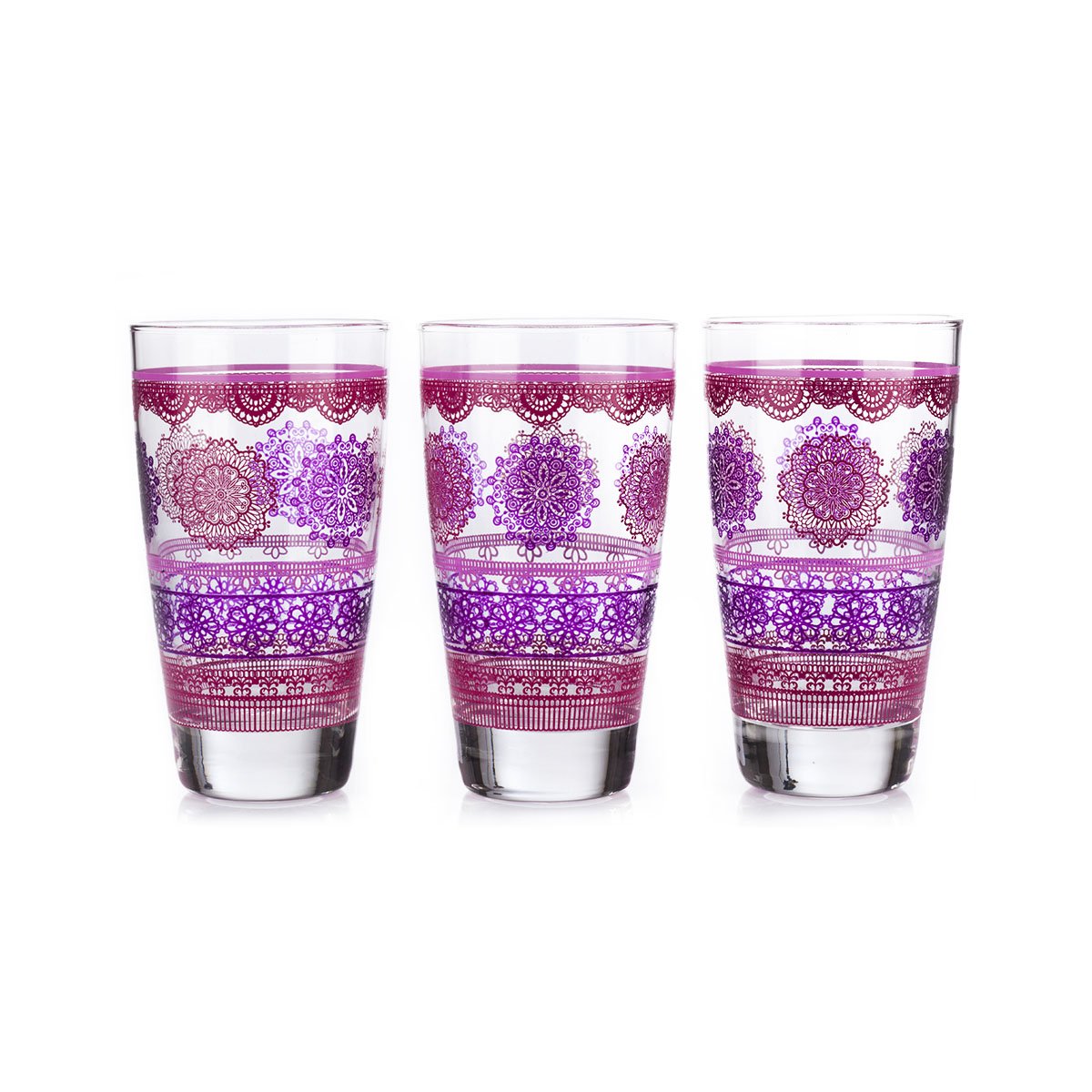 Set de 3 Vasos de Agua Malabar Fiusha 400 Ml M5489