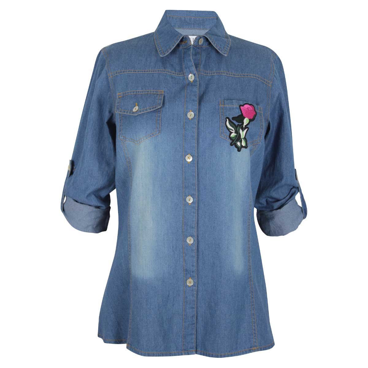 Blusa de Mezclilla con Bordado Elle