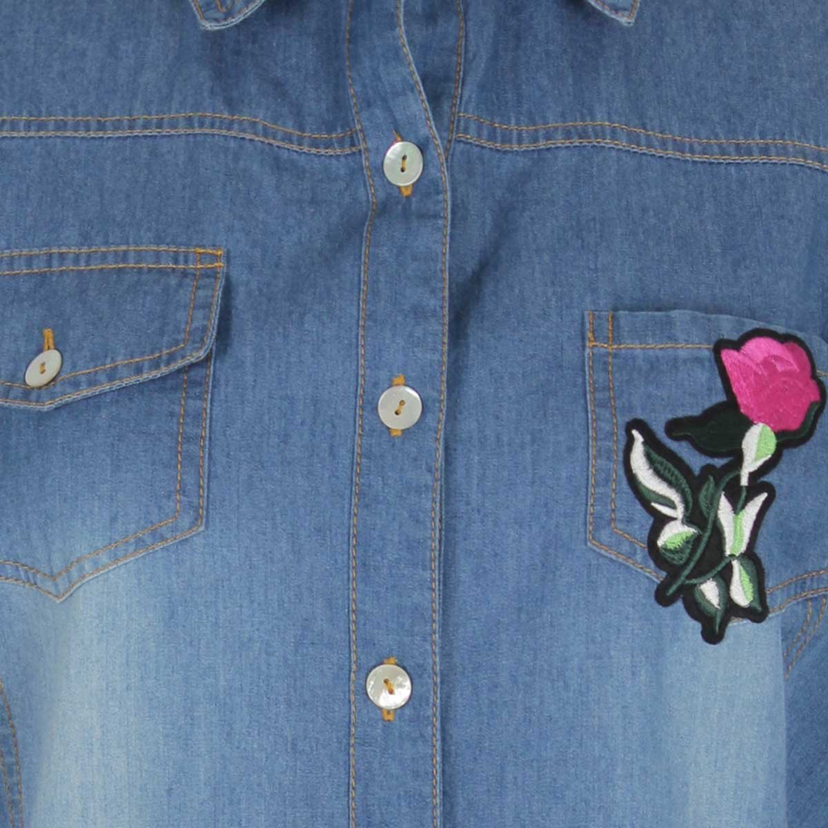 Blusa de Mezclilla con Bordado Elle