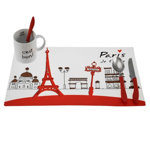 Mantel Transparente de Paris-Rojo Incidence