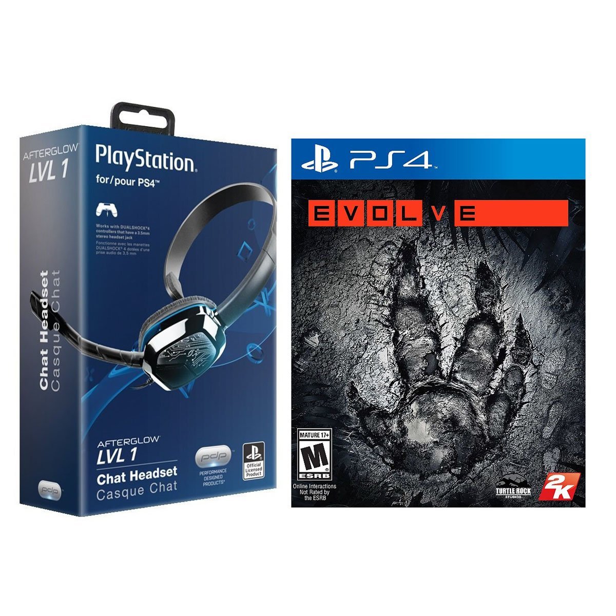 Ps4 Afterglow Lvl 1 Headset + Evolve