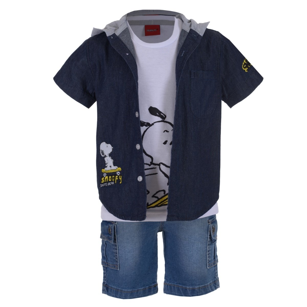 Conjunto 3 Piezas Short Snoopy