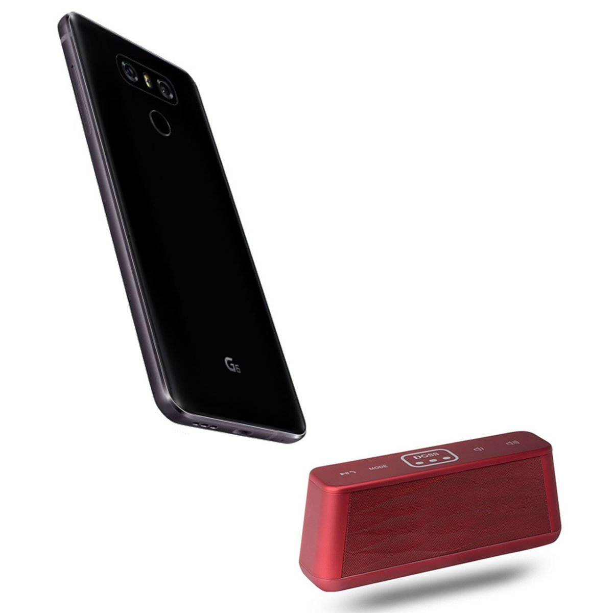 Paquete Celular Lg H870 G6 Negro R9 (Telcel) + Bocina Sound Edge Bluetooth Se-Bt1155 Roja
