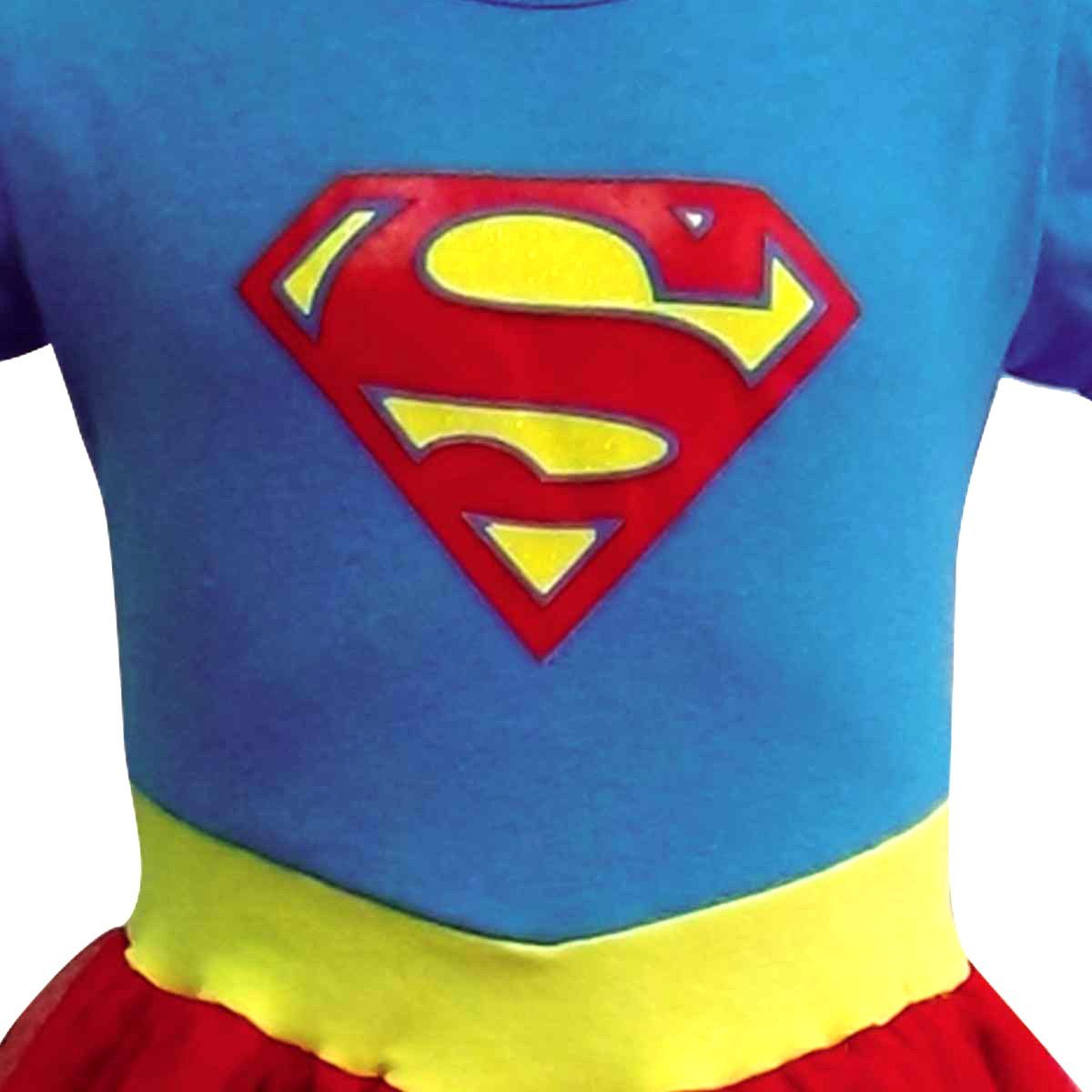 Vestido con Tul Estampado Superhero Girls