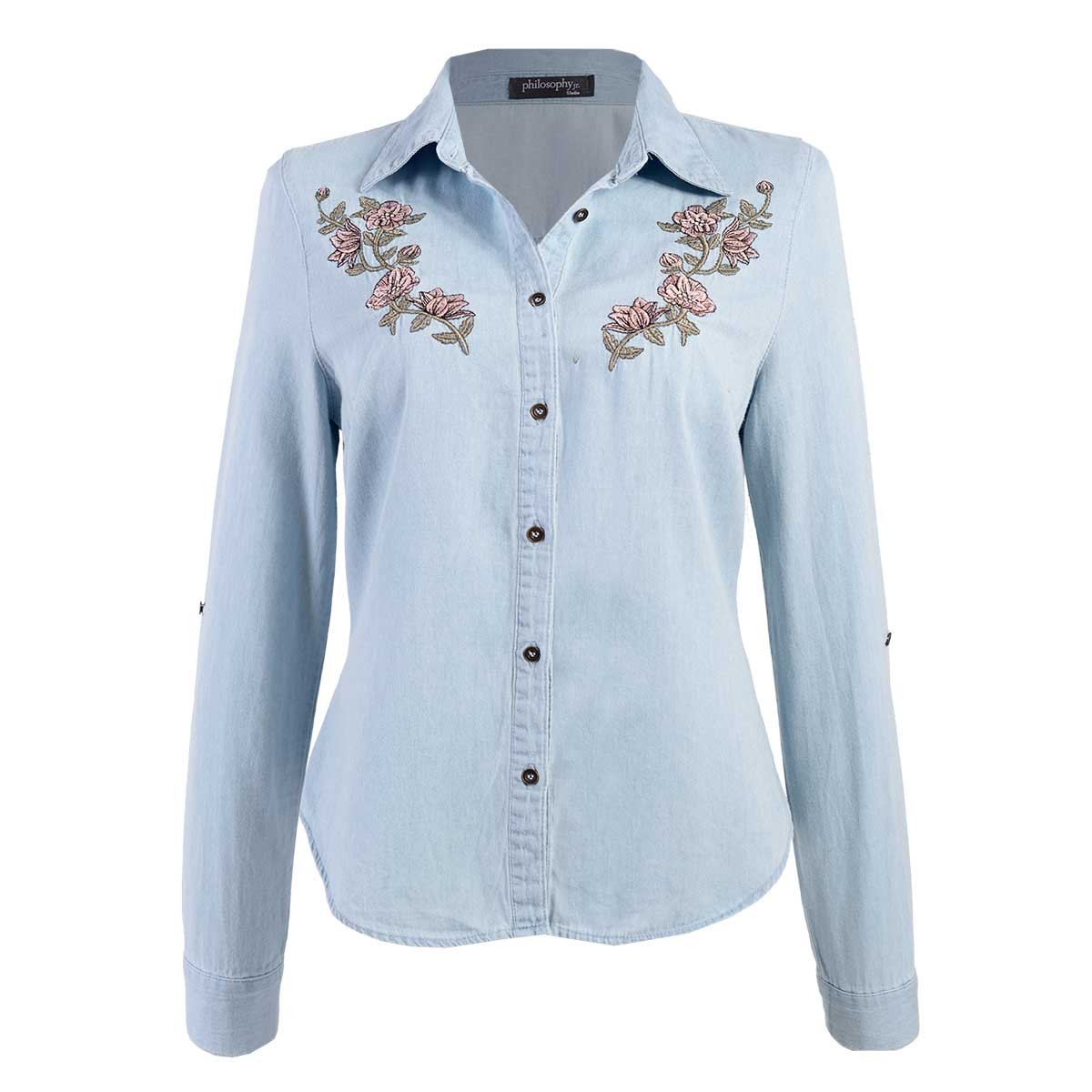 blusas con bordados de flores