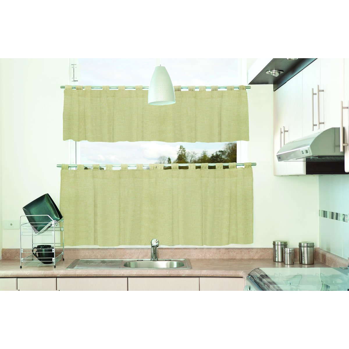 Cortina de Cocina Beige