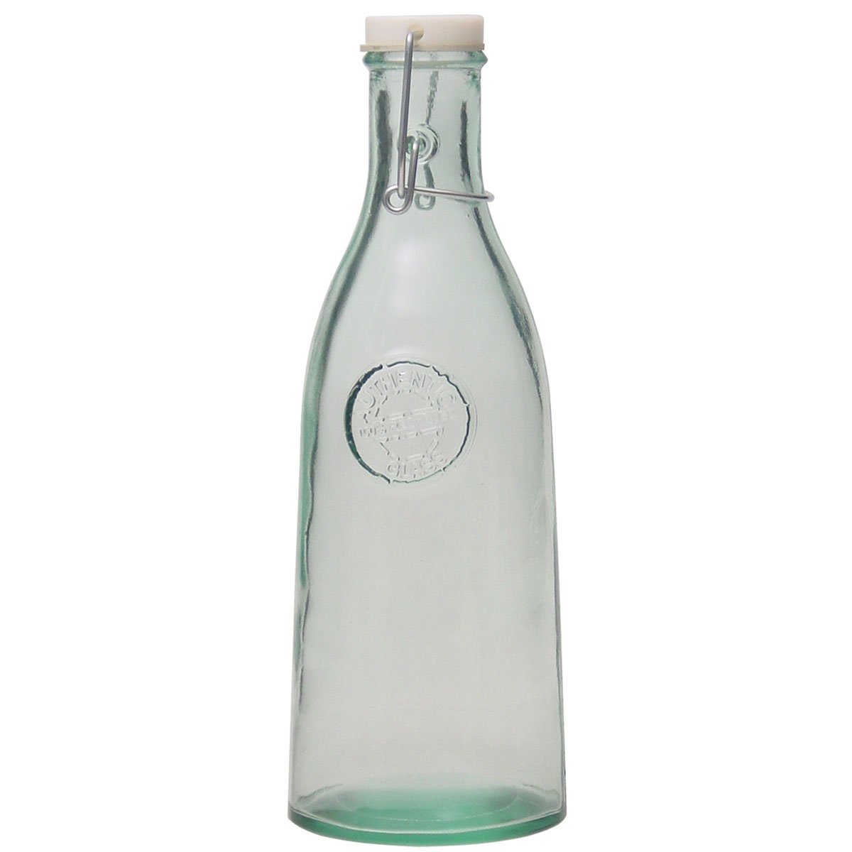 Botella Authentic de Vidrio Transparente con Tapa