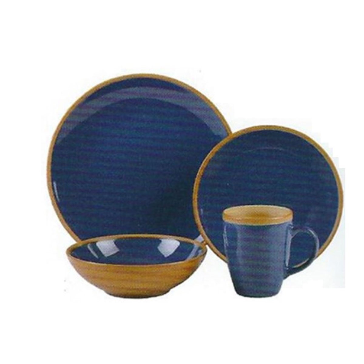 Vajilla 16 Piezas Ceramica Azul Mug Master