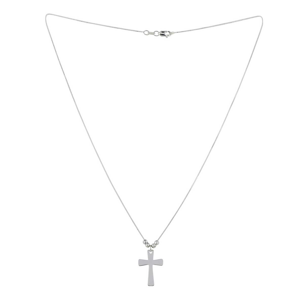 Collar Cruz con Esferas de Plata Villalpando