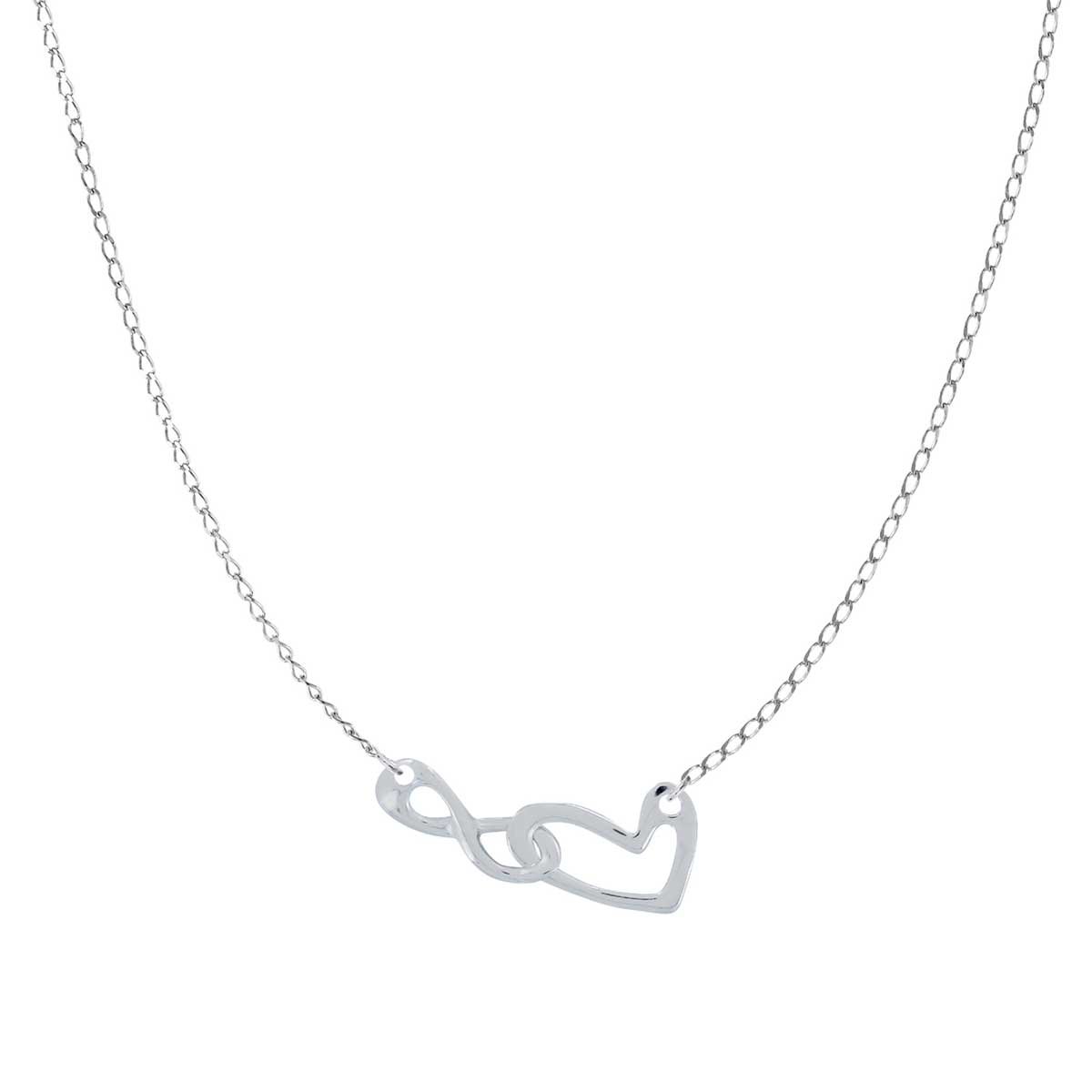 Cadena con Dije Infinito y Corazón de Plata Villalpando