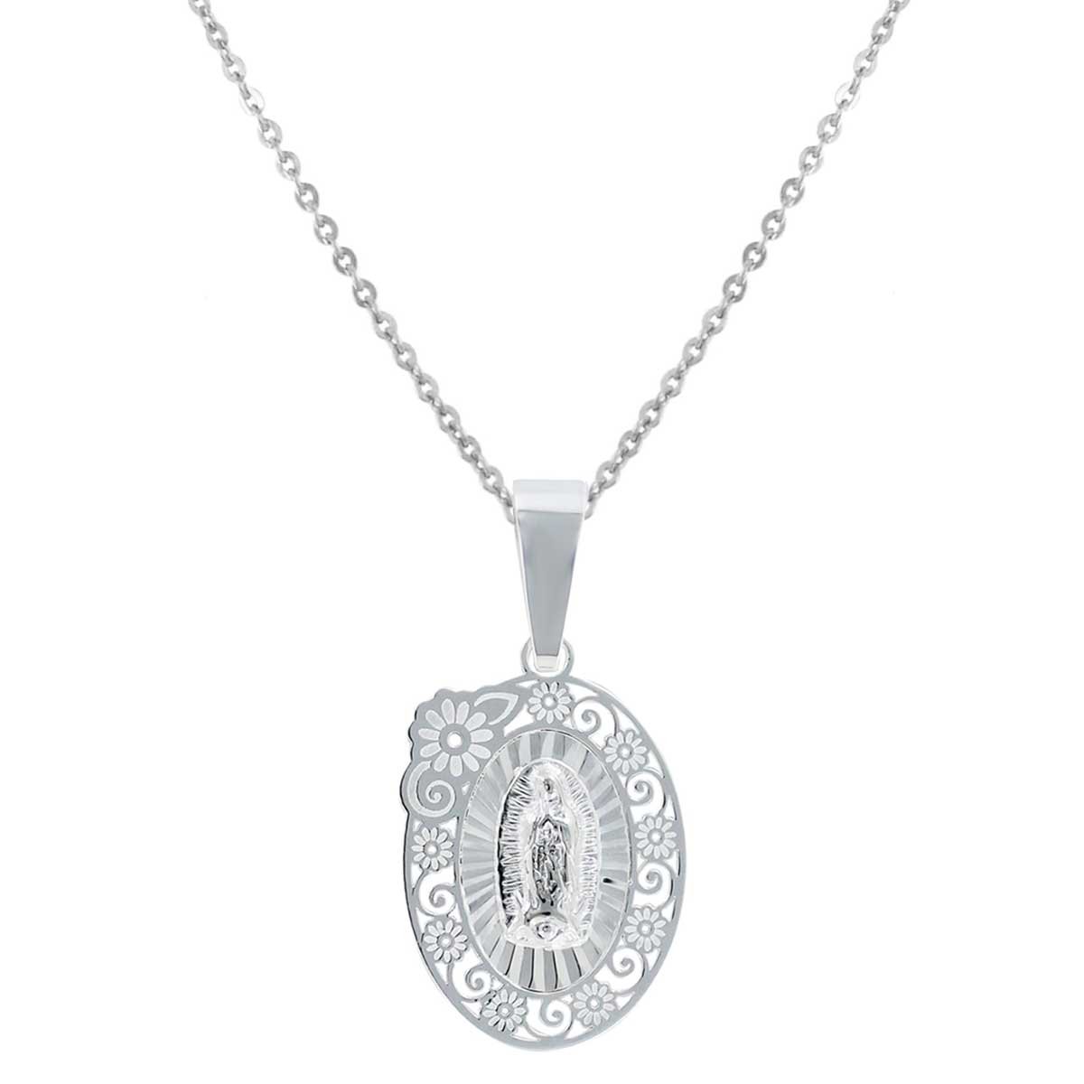 Cadena con Dije Virgen de Guadalupe de Plata Villalpando