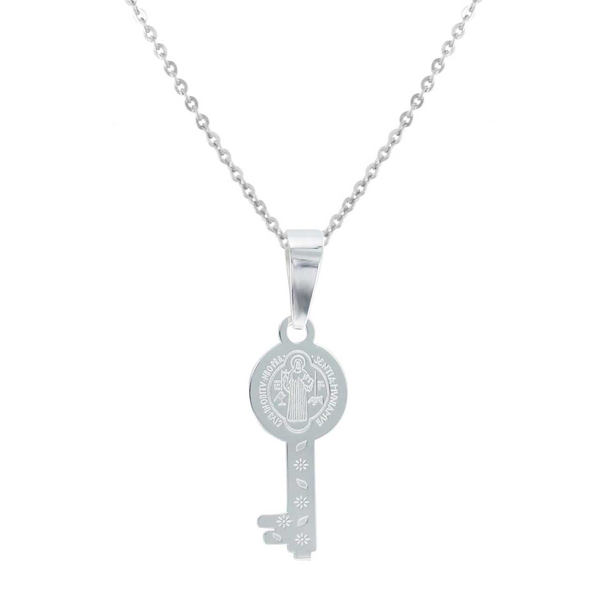 Cadena Dije San Benito Llave de Plata Villalpando