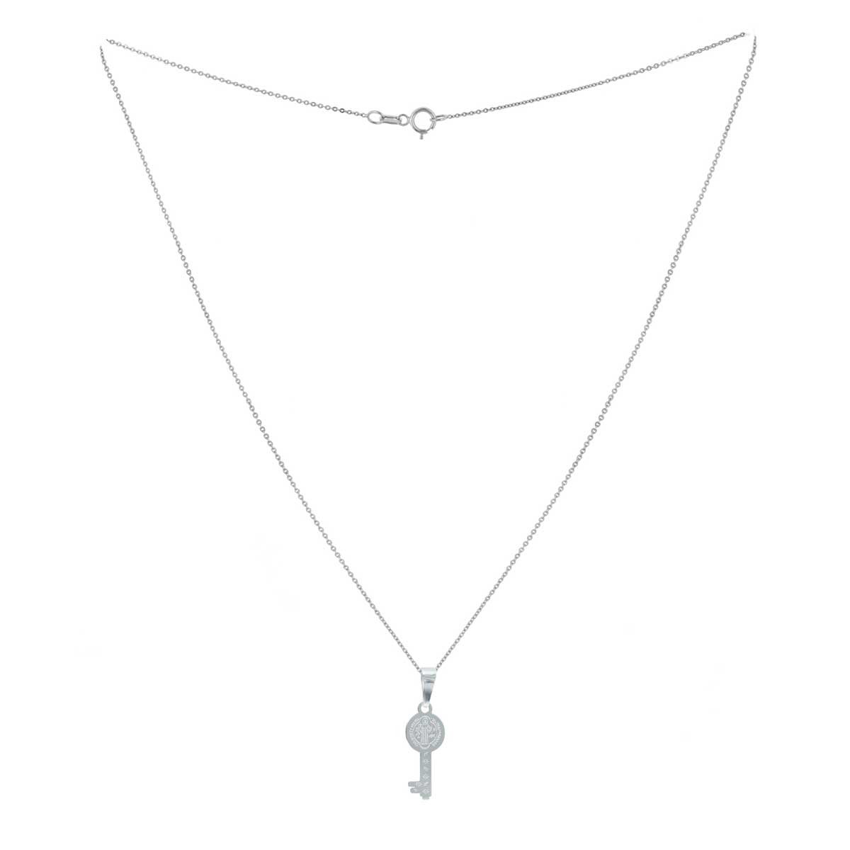 Cadena Dije San Benito Llave de Plata Villalpando