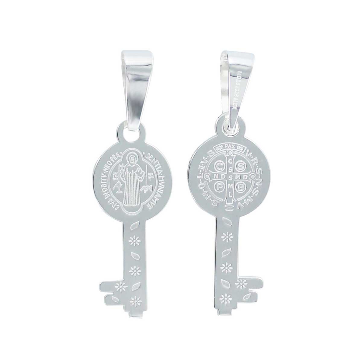Cadena Dije San Benito Llave de Plata Villalpando
