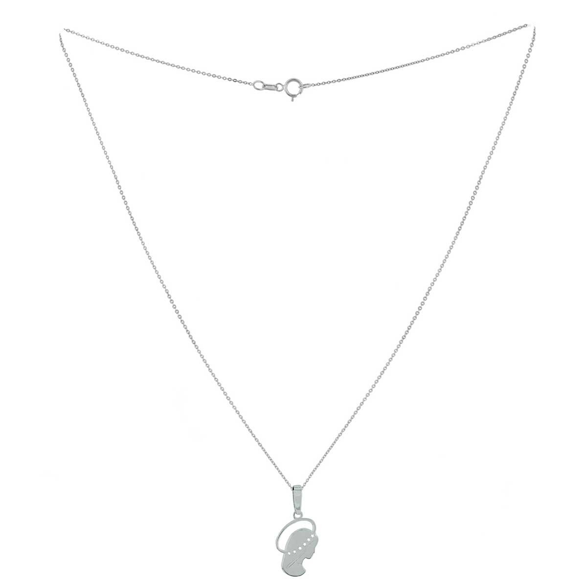 Cadena con Medalla Virgen de Guadalupe Redonda de Plata Villalpando