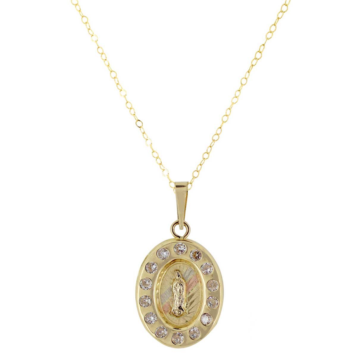 Cadena con Medalla Virgen de Guadalupe de de 14 K Villalapado
