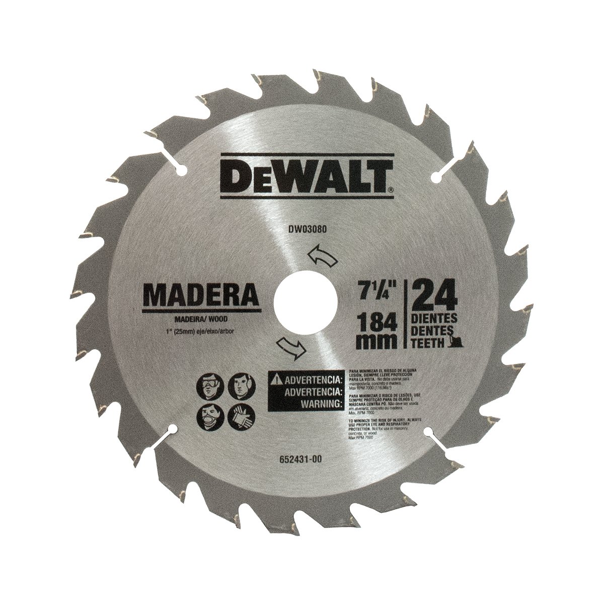 Hoja De Sierra Norske NCSBT011 - 7-1/4 X 24T, Corte Ultrafino, Para Madera Y Contrachapado
