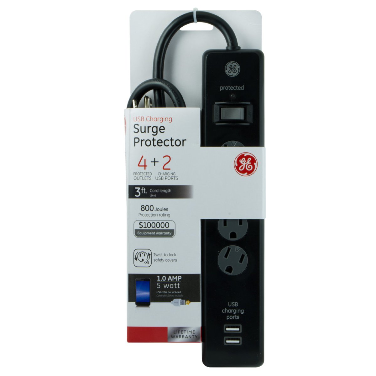 Multicontacto Ge 4 Salidas 1 Usb 800J