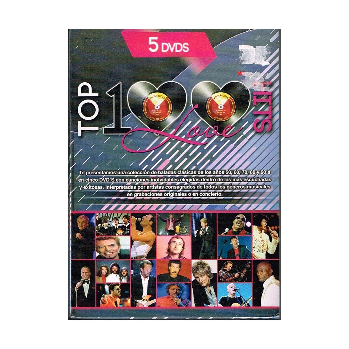 5 Dvds Box Set Varios Top 100 Hits Love