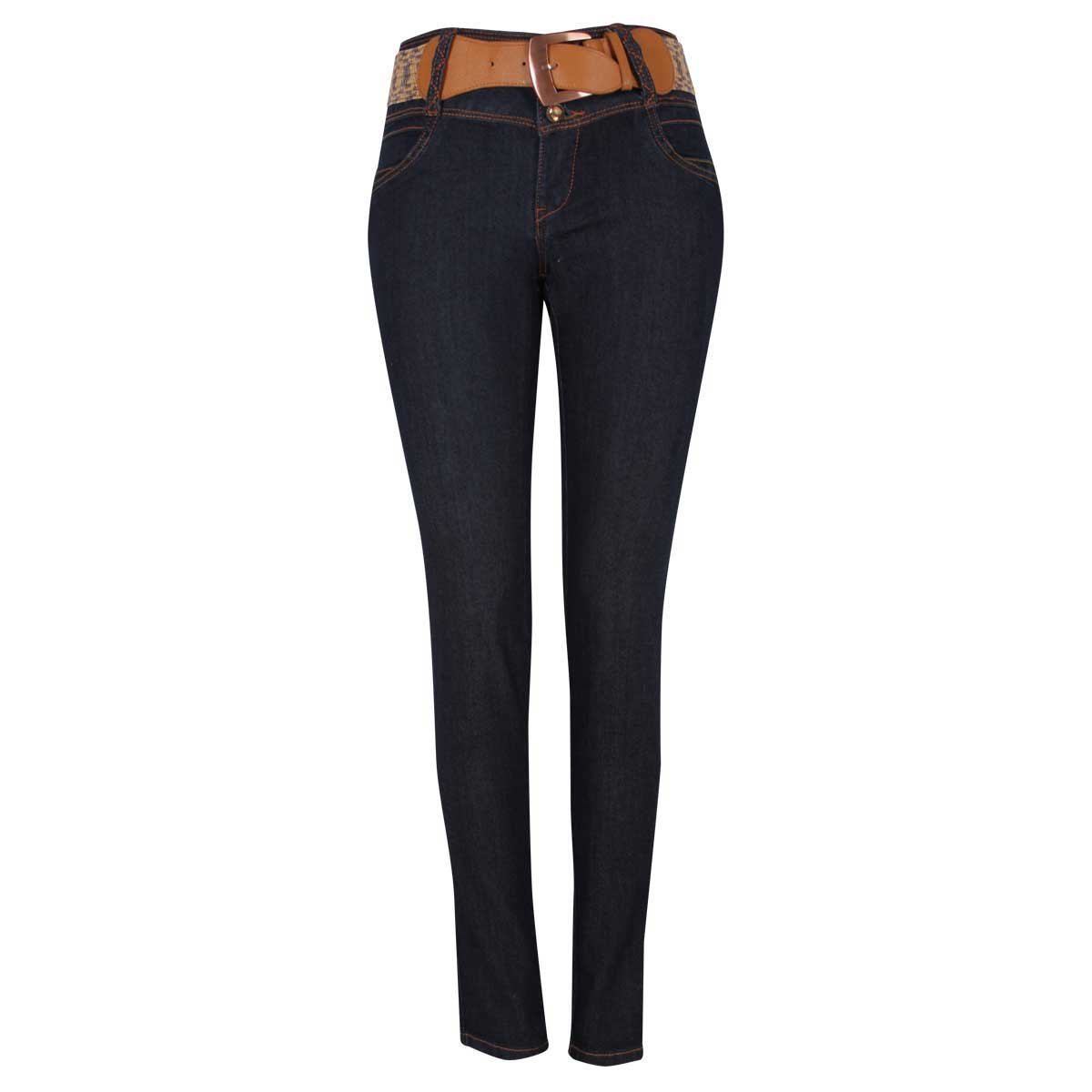 Jeans con Cinturon Ancho Just By Basel