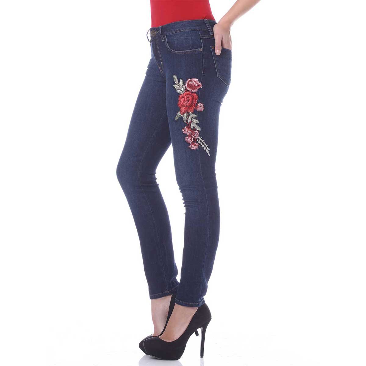 Jeans con Aplicación Flores  Foleys