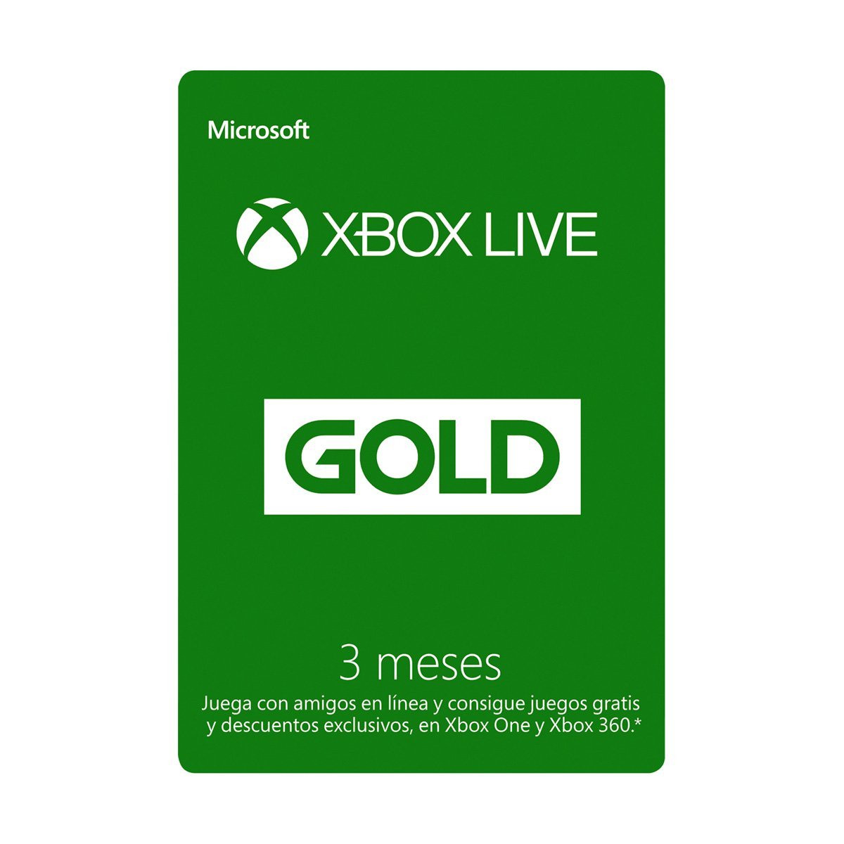 Tarjeta Xbox Live 3 Meses Fpp