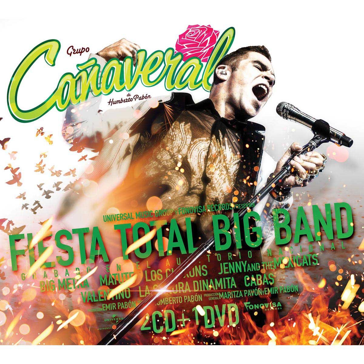 2 Cds + Dvd Grupo Ca&ntilde;averal de Humberto Pavon Fiesta Total Big Band en Vivo