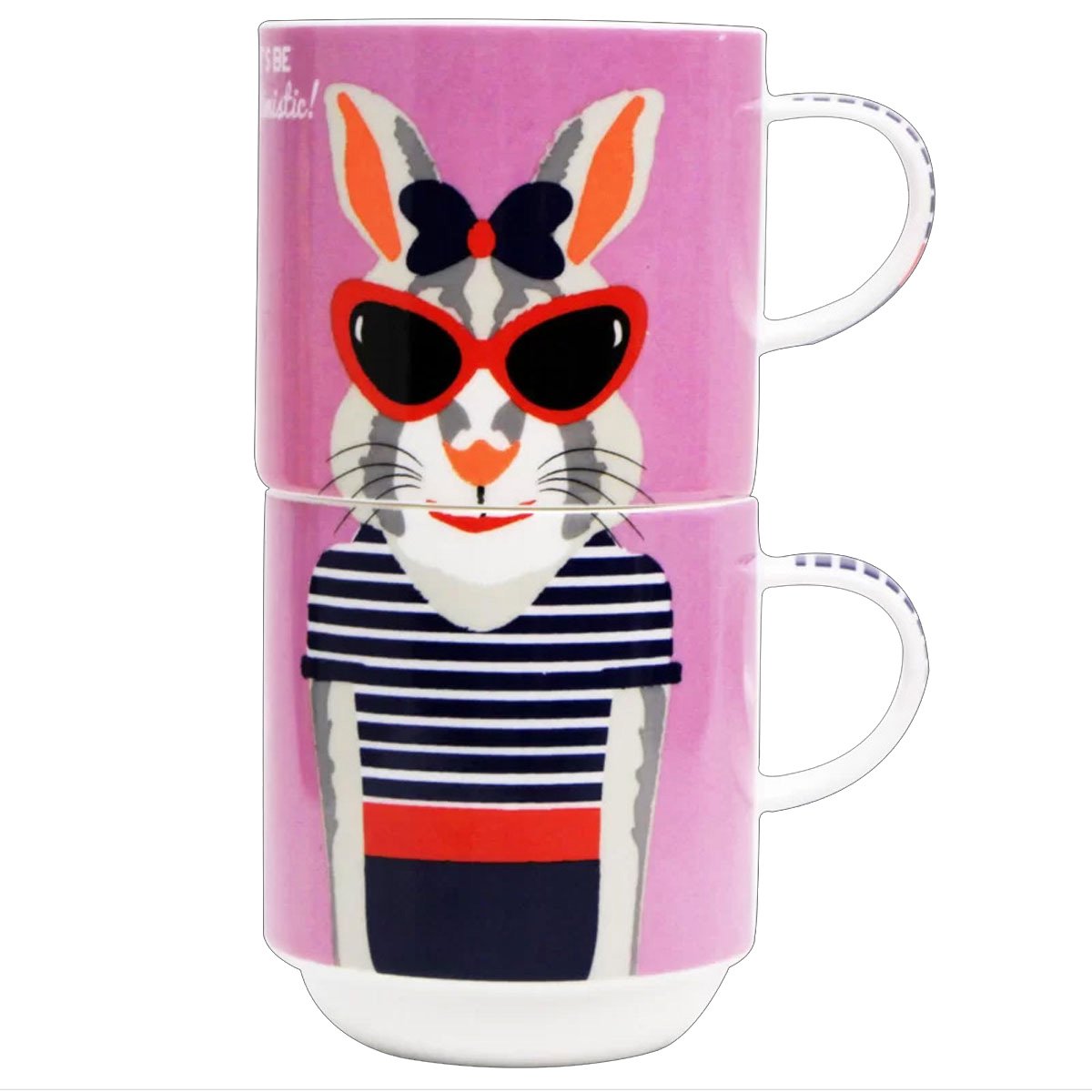 Set de 2 Tazas Conejo Hipster