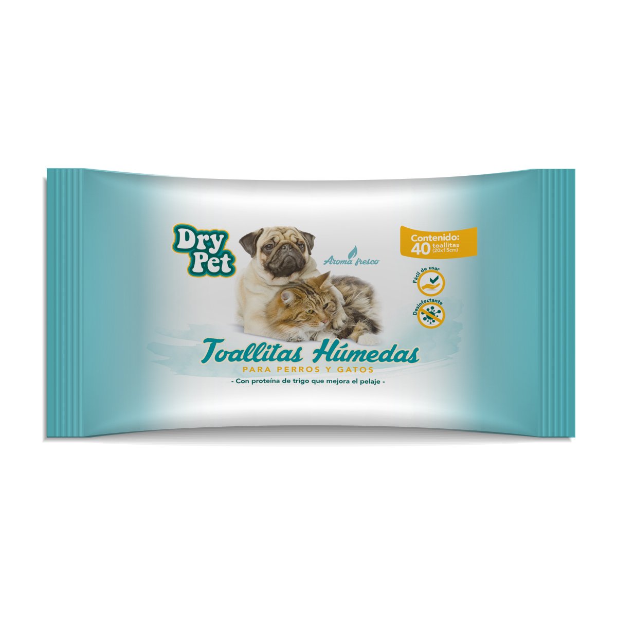 Toallitas Limpiadoras P/perro Y Gato 40 Pzas Dry Pet Mod. Fl7165