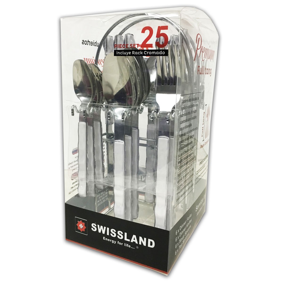 Cubiertos de 25 Piezas Blanco Swissland