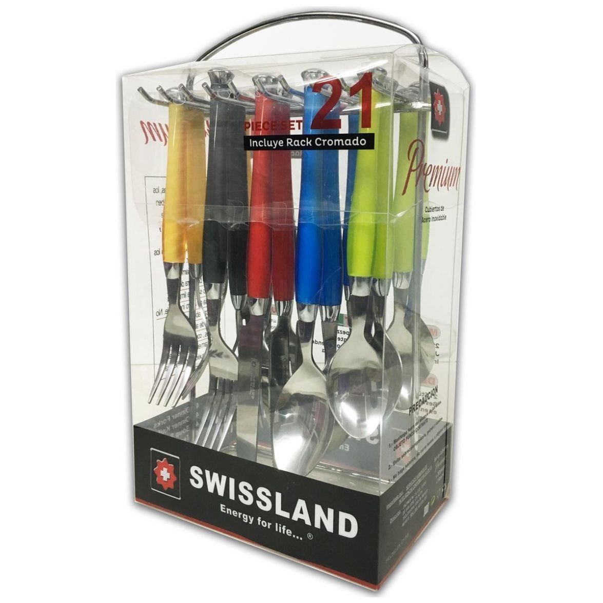 Cubiertos de 21 Piezas Mix Colors Swissland