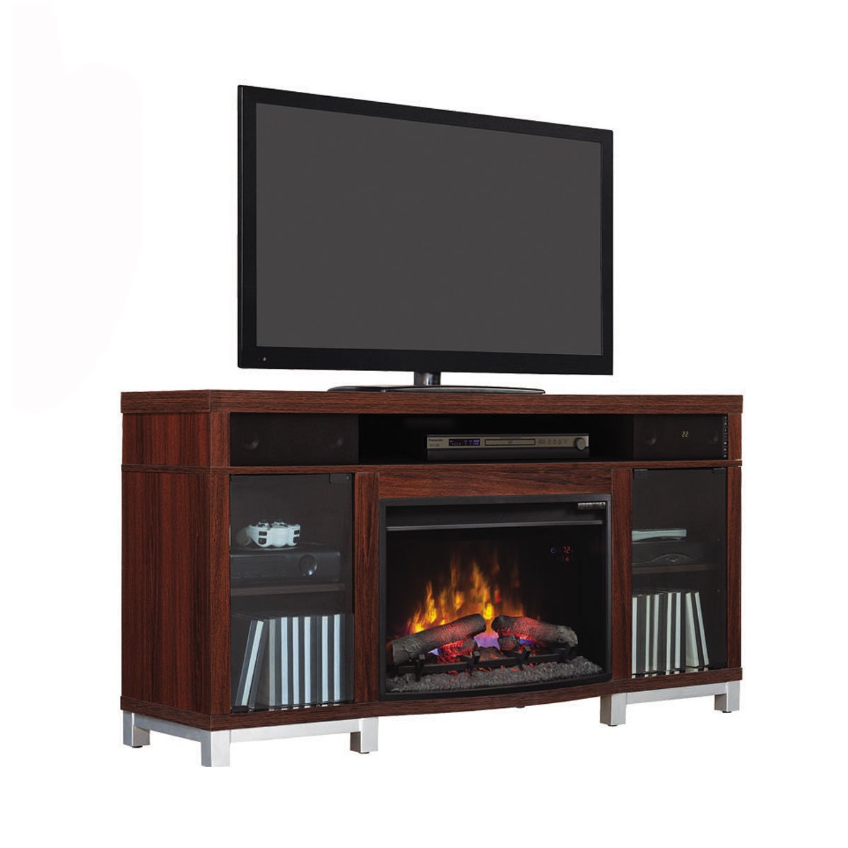 Mueble de Tv con Chimenea Bocinas y Bluetooth Twinstar