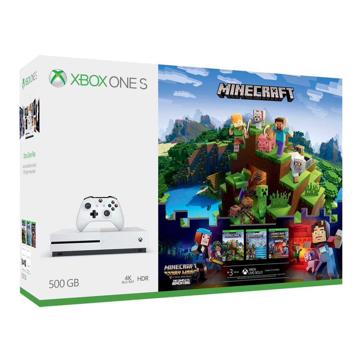 Consola Xbox One S 500Gb + Minecraft + Live Gold 3M