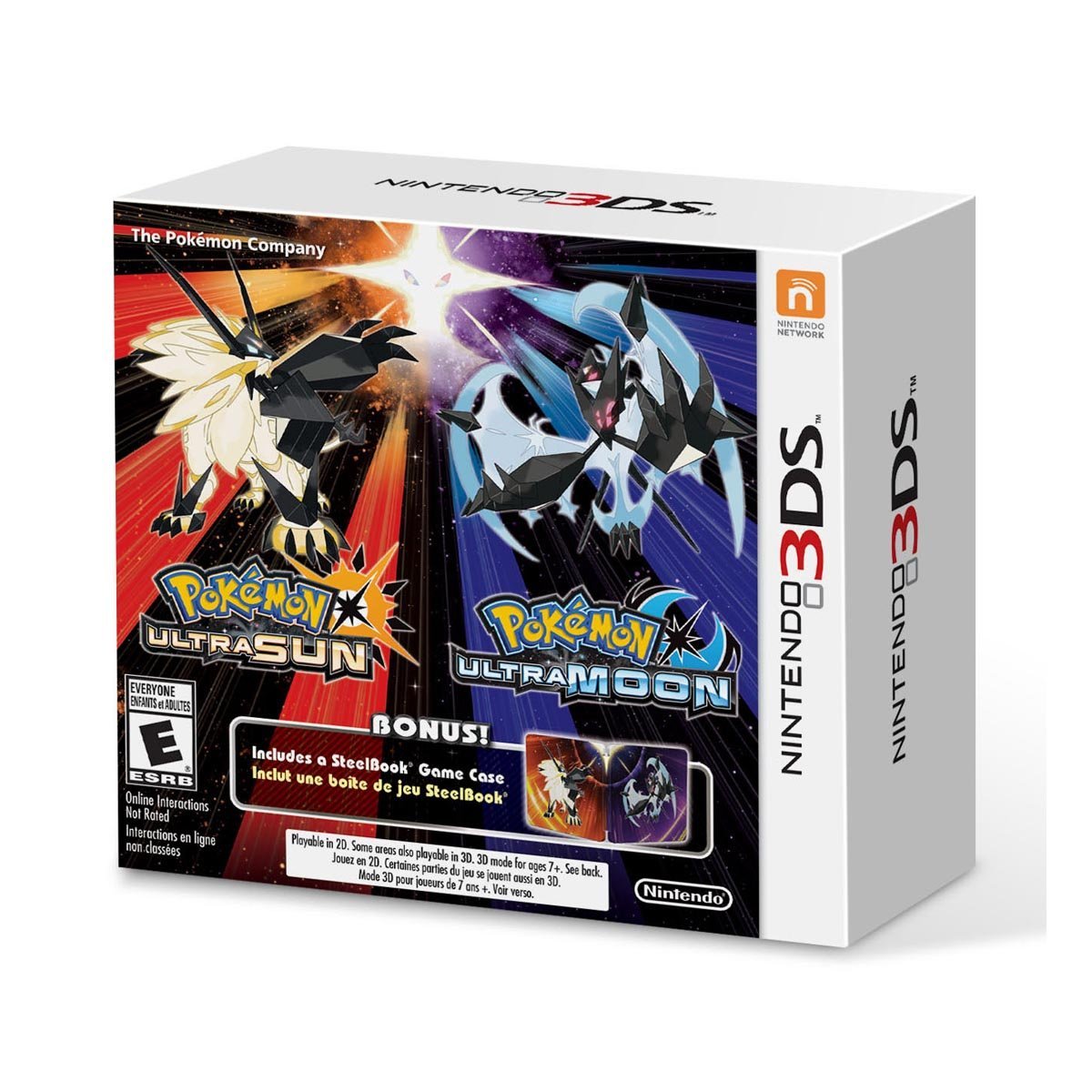 Nintendo 3Ds Pokemon Steelbook Ultra Sun y Moon Dual Pack