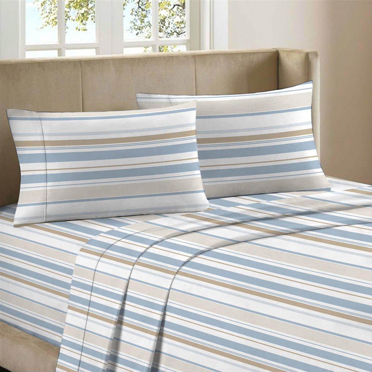 Juego de Sabanas Pontevedra Azul Luxury Comfort - Matrimonial / Queen Size