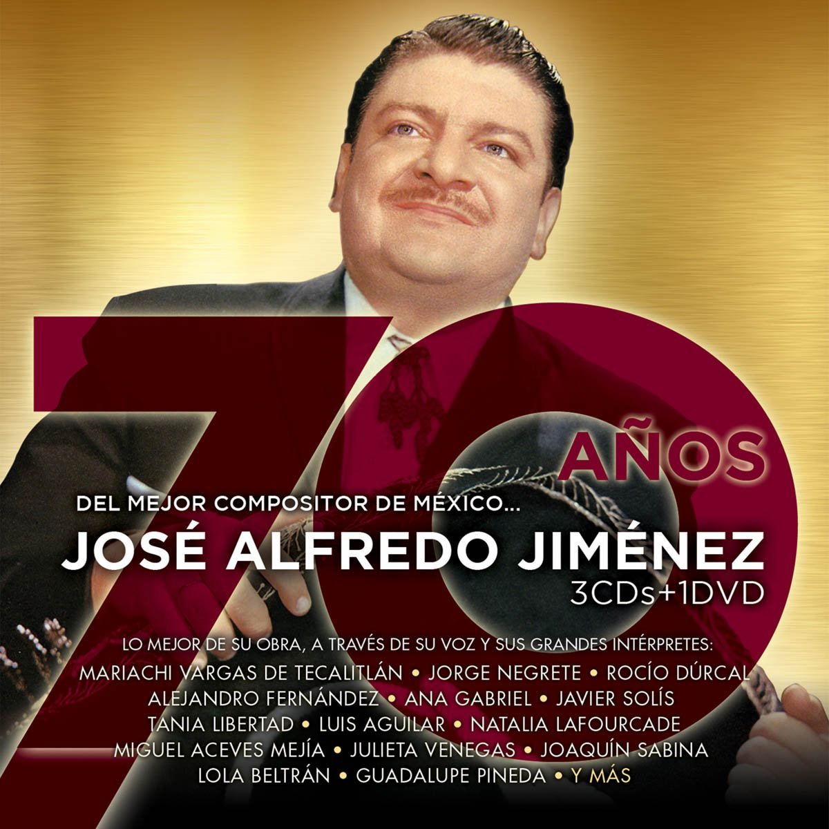 3 Cds + Dvd Jos&eacute; Alfredo Jimenez 70 A&ntilde;os