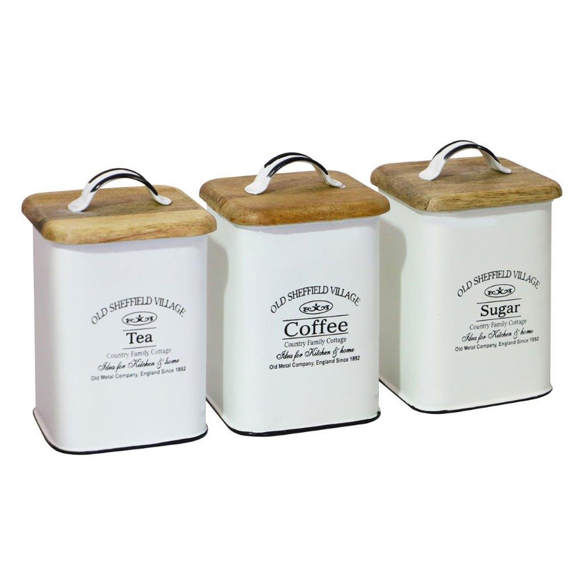 Lata de existencias nostalgia beige-azul lata azúcar café té de existencias de vidrio
