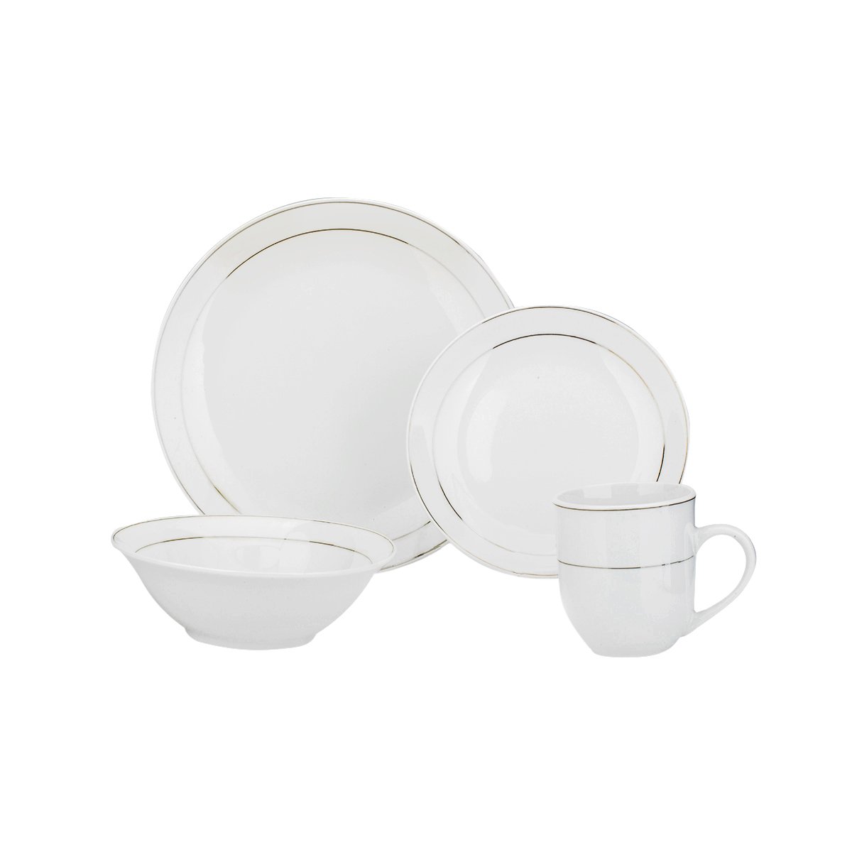 Vajilla 20 Piezas Filo Oro Real New Bone Navidad Mug Master