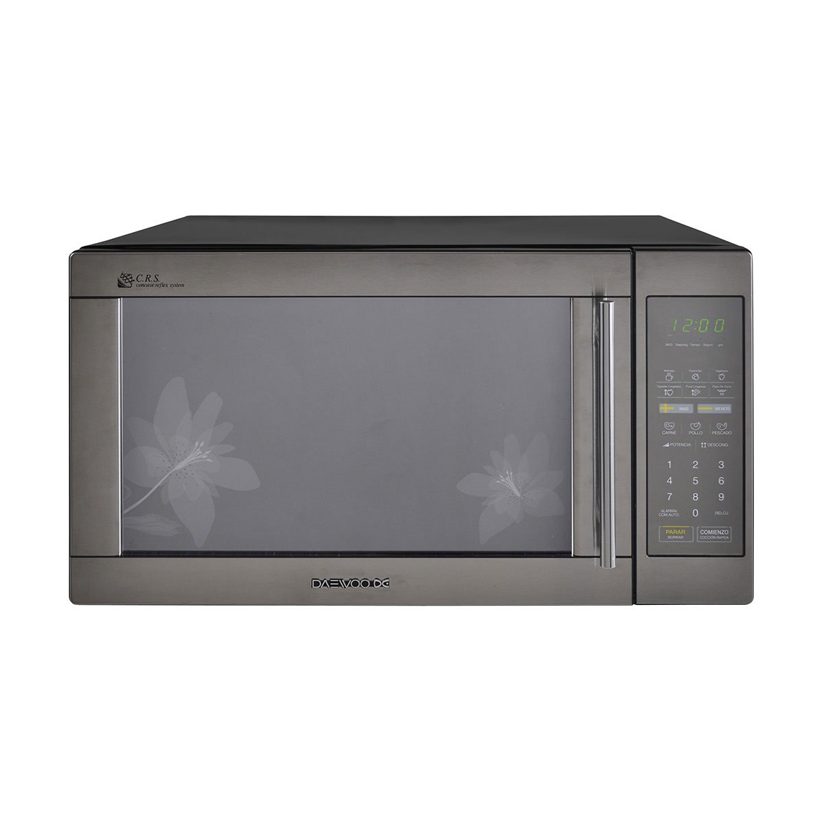 Horno de Microondas Daewoo 1.6 Pies Inox Dise&ntilde;o Floral