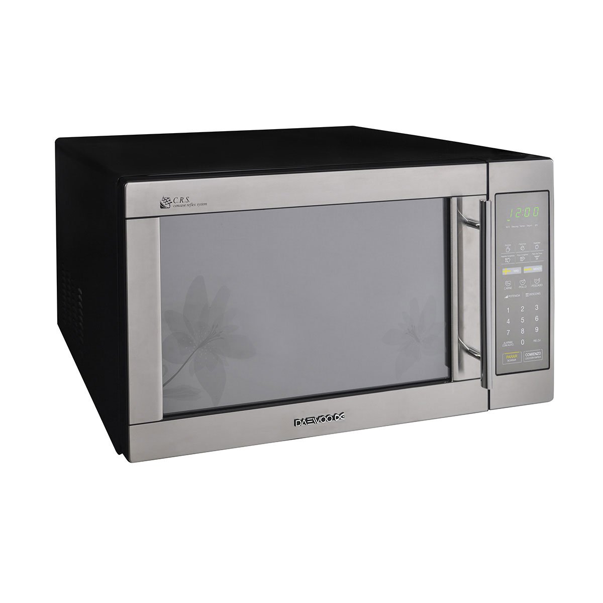 Horno de Microondas Daewoo 1.6 Pies Inox Dise&ntilde;o Floral