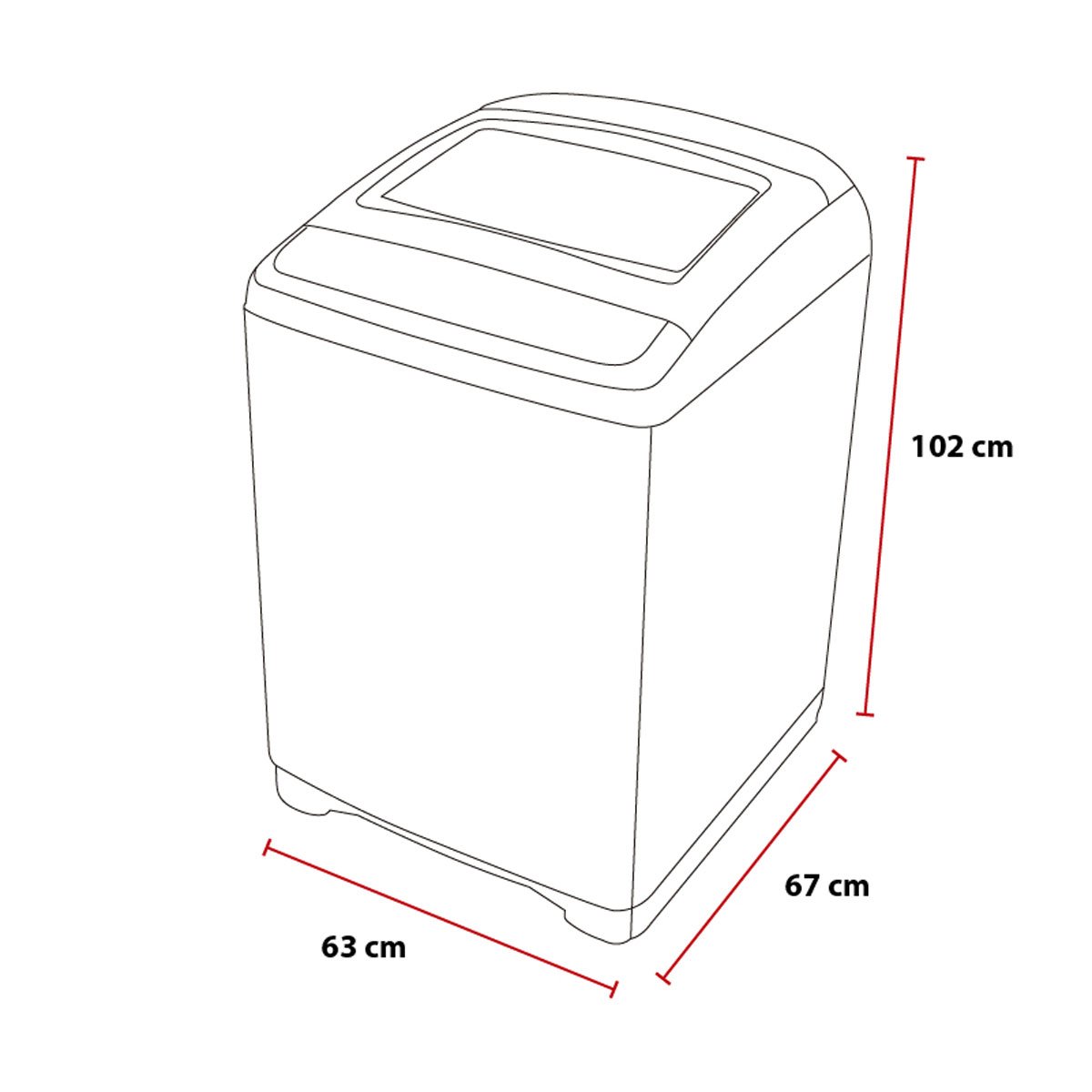 Lavadora Daewoo Superior 18kg Roja