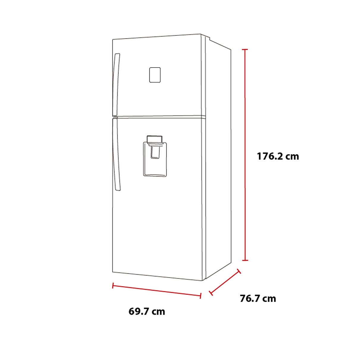 Refrigerador Daewoo Top Mount 16 Pies Glam Silver